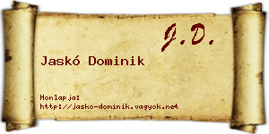Jaskó Dominik névjegykártya